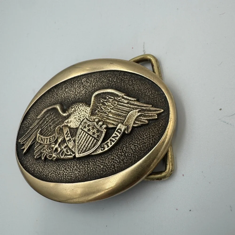 Vintage 1976 Heritage Mint Ltd Solid Brass‎ American Eagle Belt Buckle Patriotic